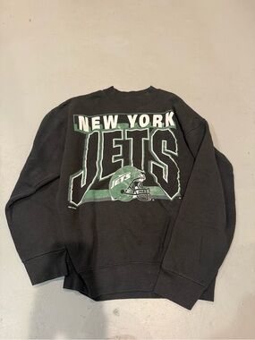New York Jets Black Crewneck Pullover Sweatshirt